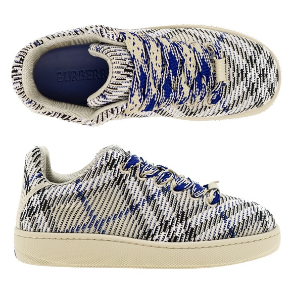 Burberry Knit Box Sneakers Men Lichen Ip Check Size 9 New - Picture 1 of 7